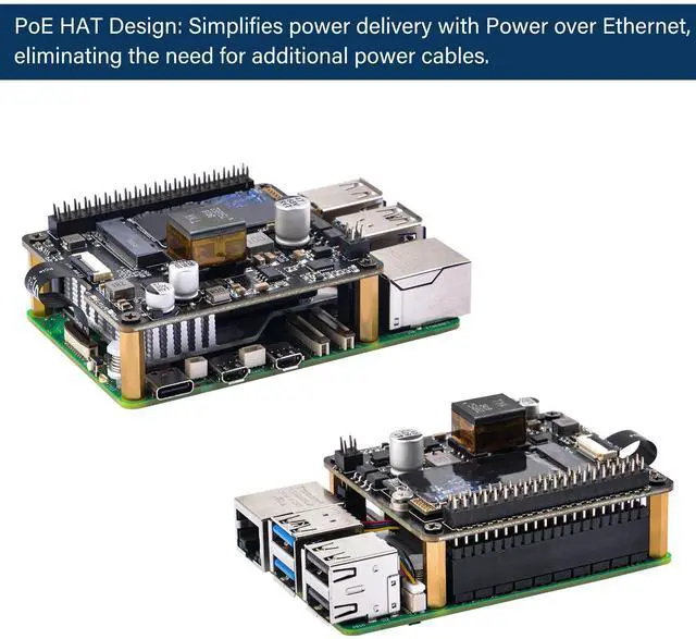 Alt view image 2 of 5 - GeeekPi P31 M.2 NVME M-Key PoE+ HAT with Official Active Cooler for Raspberry Pi 5, Support M.2 NVMe SSD 2230 2242