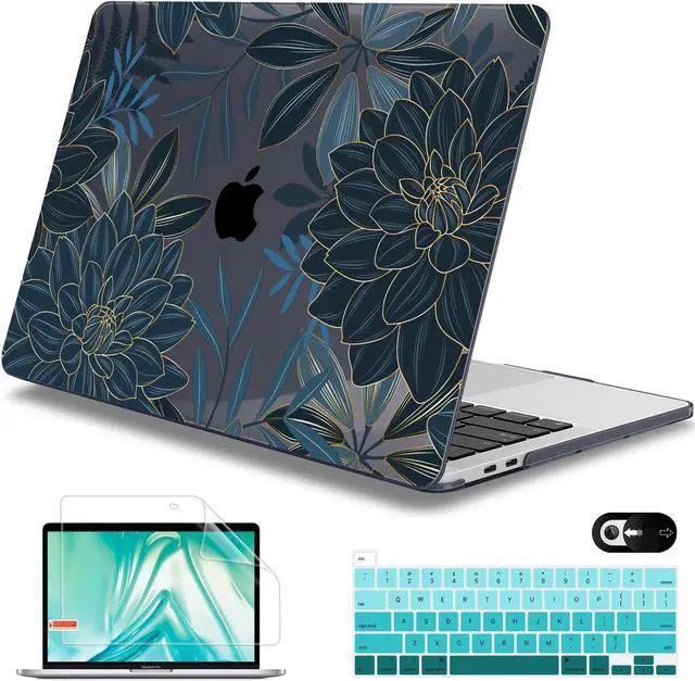 Main image of Mektron for MacBook Pro 13-inch Case 2022 2021 2020 Release A2338 M2 M1 A2289 A2251, Printed Plastic Hard Shell Cover for New MacBook Pro 13.3-inch Touch Bar Fits Touch ID, Dahlia Flower C035