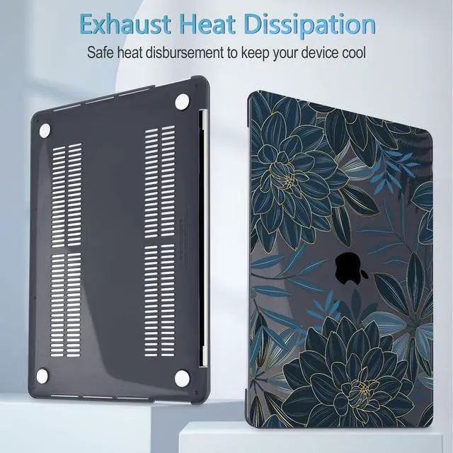 Alt view image 4 of 5 - Mektron for MacBook Pro 13-inch Case 2022 2021 2020 Release A2338 M2 M1 A2289 A2251, Printed Plastic Hard Shell Cover for New MacBook Pro 13.3-inch Touch Bar Fits Touch ID, Dahlia Flower C035