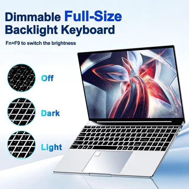 Alt view image 3 of 5 - 2025 Latest 15.6'' Laptop Compatible with Windows 11, 1TB SSD 32GB Dual-Channel RAM, Quad-Core Processor(Max 2.9GHz), 1080p FHD Display, Backlit Keyboard, Fingerprint, Webcam, Mini-HDMI, WiFi5, BT5