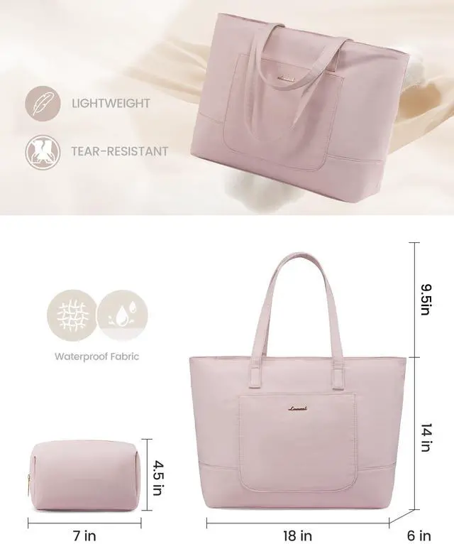 Alt view image 5 of 5 - LOVEVOOK Tote Bag for Women, Work Tote with Laptop Compartment for Nurse Travel Commuter, Gym Tote Purse with Yoga Mat Strap