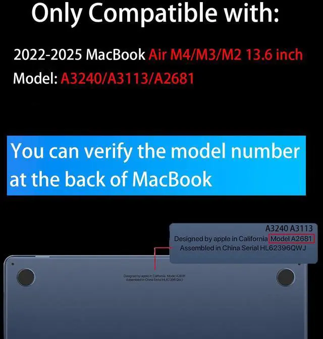 Alt view image 2 of 5 - Teryeefi for MacBook Air 13.6 inch Case M2 M3 2022 2023 2024 A2681 A3113, Plastic Hard Shell with Screen Protector & Keyboard Cover & USB 3.0 Adapter for MacBook Air 13 inch, Abstract Tropical Leaves