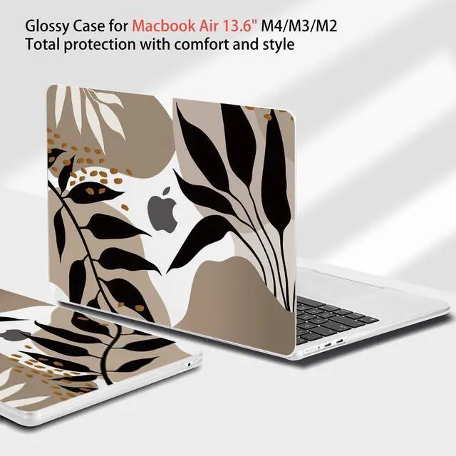 Alt view image 4 of 5 - Teryeefi for MacBook Air 13.6 inch Case M2 M3 2022 2023 2024 A2681 A3113, Plastic Hard Shell with Screen Protector & Keyboard Cover & USB 3.0 Adapter for MacBook Air 13 inch, Abstract Tropical Leaves