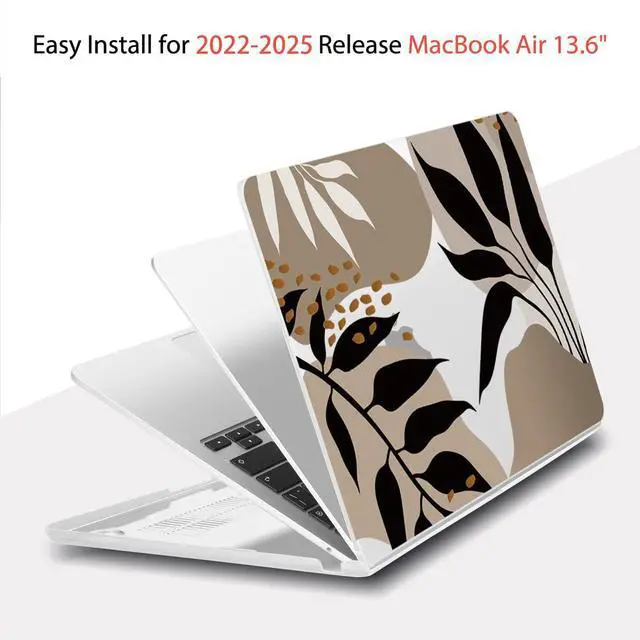 Alt view image 5 of 5 - Teryeefi for MacBook Air 13.6 inch Case M2 M3 2022 2023 2024 A2681 A3113, Plastic Hard Shell with Screen Protector & Keyboard Cover & USB 3.0 Adapter for MacBook Air 13 inch, Abstract Tropical Leaves
