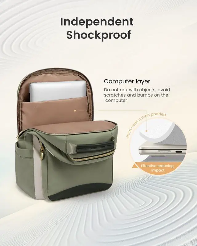 Alt view image 3 of 5 - LOVEVOOK Laptop Backpack for Women, 15.6 Inch Work Business Backpack Purse for Teacher, Waterproof Nurse Bag College Bookbag for School, Casual Personal Item Travel Bag College Daypack