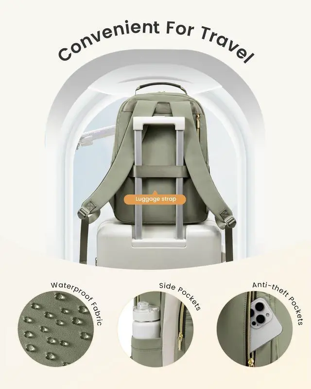 Alt view image 4 of 5 - LOVEVOOK Laptop Backpack for Women, 15.6 Inch Work Business Backpack Purse for Teacher, Waterproof Nurse Bag College Bookbag for School, Casual Personal Item Travel Bag College Daypack