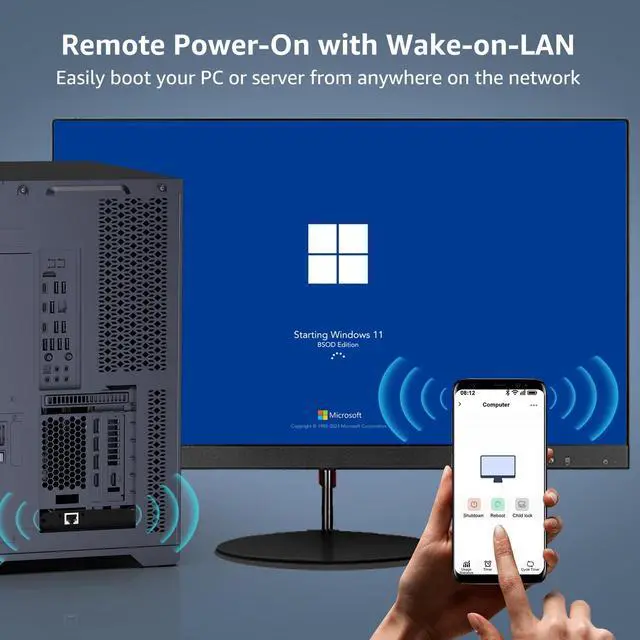 Alt view image 4 of 5 - 5Gb PCIe Network Card, YuanLey 5G Base-T PCI Express Ethernet Adapter with RTL8126, Support WOL, 5G/2.5G/1G/100Mbps NIC Card RJ45 Port for PC Windows/Linux OS