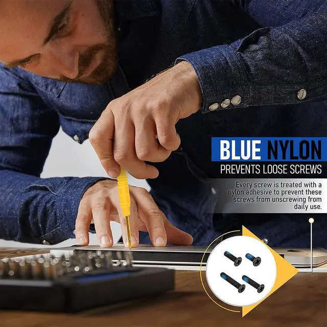 Alt view image 3 of 5 - BOLT DROPPER 400pcs Laptop Screws w/Blue Nylok (20 Sizes) Titanium Nitride Screw Driver, Notebook Computer Screw Kit Set and 1/2" x 2" OD Stainless Fender Washer, (100 Pack) - Choose Size, by Bolt Dro