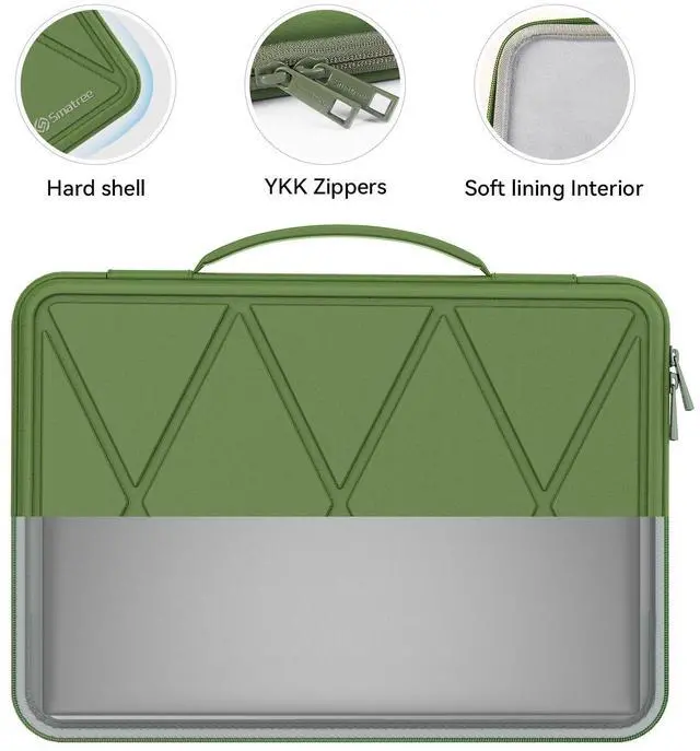 Alt view image 5 of 5 - Smatree Hard EVA Protective Sleeve Compatible for 15.6 inch HP OmniBook 3 Laptop Next Gen AI PC/OmniBook 3 NGAI 15, for 15.6 inch HP 255 G10, for 15.6inch EliteBook 655/650 G10/G9 Case, Green (X8274G)