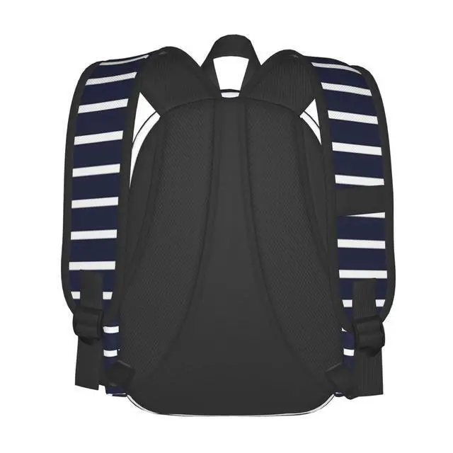 Alt view image 3 of 5 - KOSUES Classic Navy Blue And White Stripes Horizontal Striped Laptop Backpacks Double Shoulder Laptop Pack Bag Casual Back Pack Lightweight Daypack Bags With Side Pockets For Business Travel Hiking