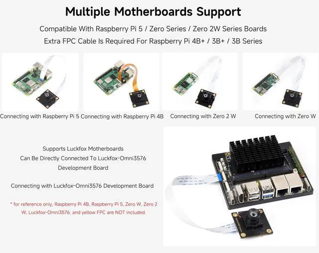 Alt view image 5 of 5 - IMX415 8MP Camera Module, Compatible with Raspberry Pi 5 / 4B+ / 3B+ / 3B/ Zero Series/Zero 2W Series Boards, Suitable for AI Applications-Facial Recognition, Road Marking Recognition, etc