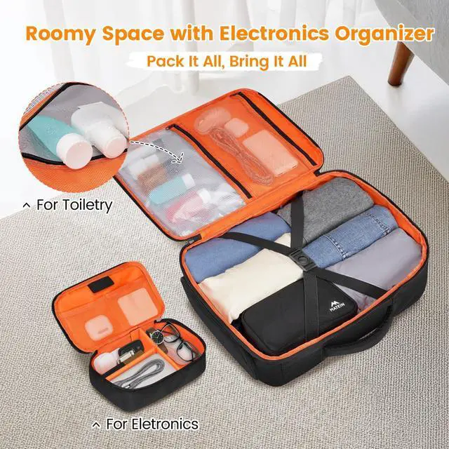 Alt view image 3 of 5 - MATEIN Personal Item Backpack 18x14x8 with Shoe Compartment Detachable, Airline Approved Carry On Backpack for Travel with Electronics Case, Lightweight Luggage Bag for Spirit Airlines Fits 17" Laptop