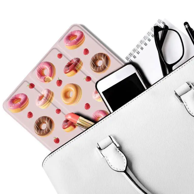 Alt view image 5 of 5 - MAYCARI Cute Fruits Case for iPad 10.9 inch 2022 with Pencil Holder, Original Pattern iPad 10th Generation Soft TPU Back Protective Cover Shell, Auto Sleep/Wake Slim Shell - Strawberry Doughnuts