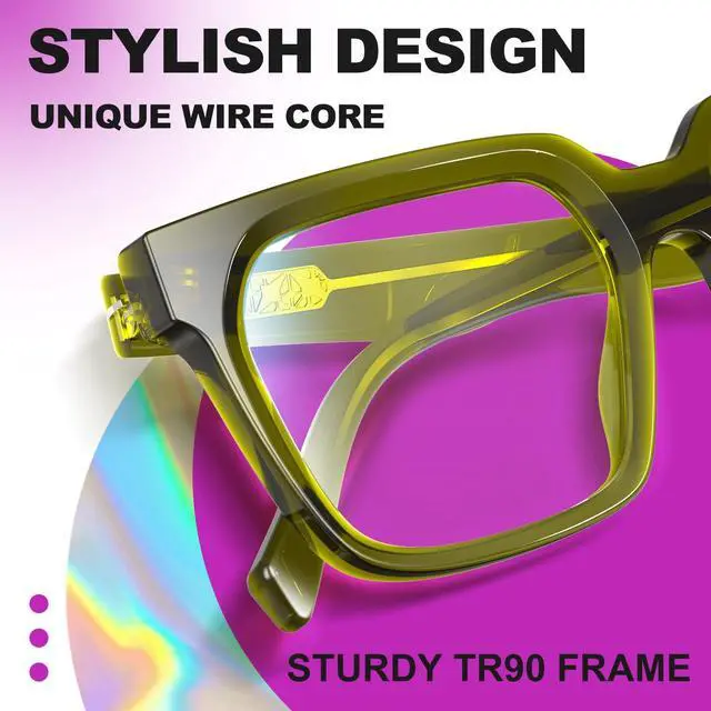 Alt view image 5 of 5 - VISOONE 2 Pack Rectangle TR90 Blue Light Blocking Glasses Computer Eyewear with Preppy Look for Women and Men Cougar