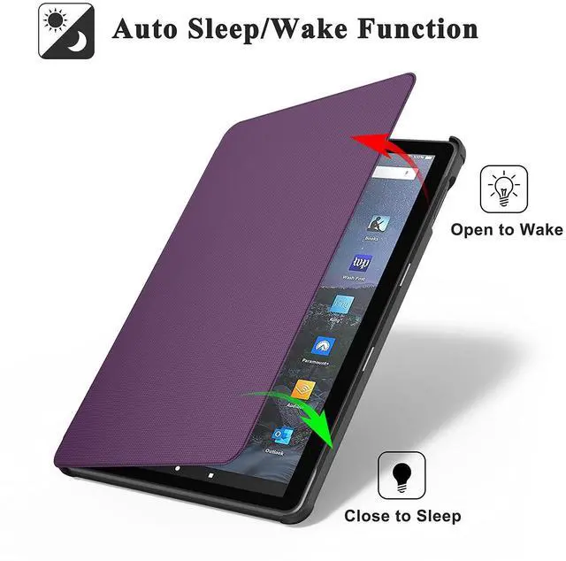 Alt view image 4 of 5 - Soke Case for All-New Amazon Fire HD 10 & 10 Plus Tablet (Only Compatible with 11th Generation, 2021 Release) Premium Folio Stand Cover with Auto Wake/Sleep for 10.1 Inch Tablet, Purple