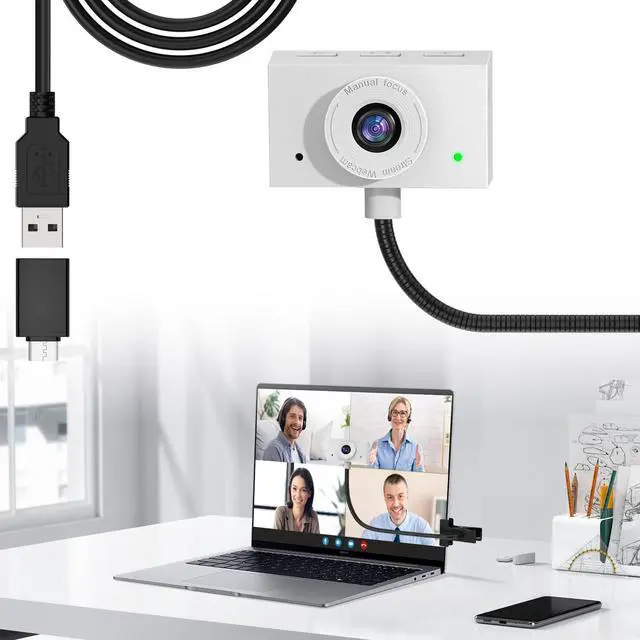 Main image of Majiphi Webcam 1080P for PC, Eye Contact Webcam for Desktop Computer (White)