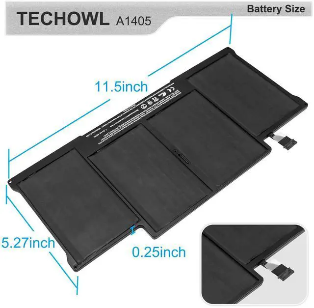 Alt view image 4 of 5 - Techowl A1466 Battery Replacement for MacBook Air 13 inch A1466(Mid 2012, Mid 2013, Early 2014, Early 2015,2017) A1369 (Late 2010, Mid 2011 Version) A1496 A1405 Battery