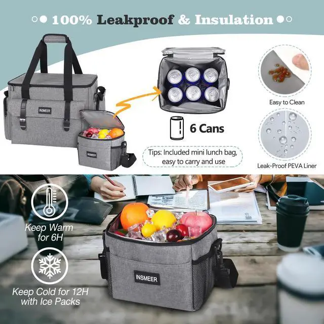 Alt view image 4 of 5 - INSMEER Rolling Teacher Bag with Wheels, Padded Laptop Compartment for up to 15.6 Inches Laptop, Wheeled Teacher Tote Bag with Insulated Lunch Bag Gift for Teaching, Office, Nursing