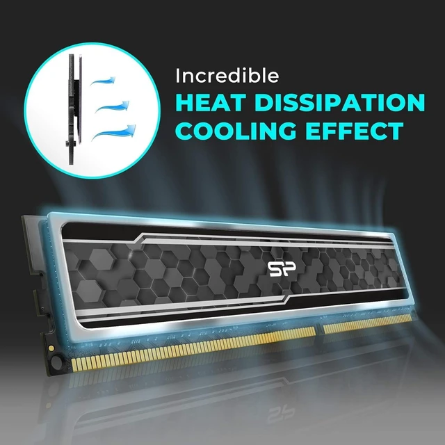 Alt view image 3 of 5 - Silicon Power Value Gaming DDR4 RAM 16GB (2x8GB) 3200MHz (PC4 25600) 288-pin CL16 1.35V UDIMM Desktop Memory Module with Heatsink Grey SU016GXLZU320BDAJ5
