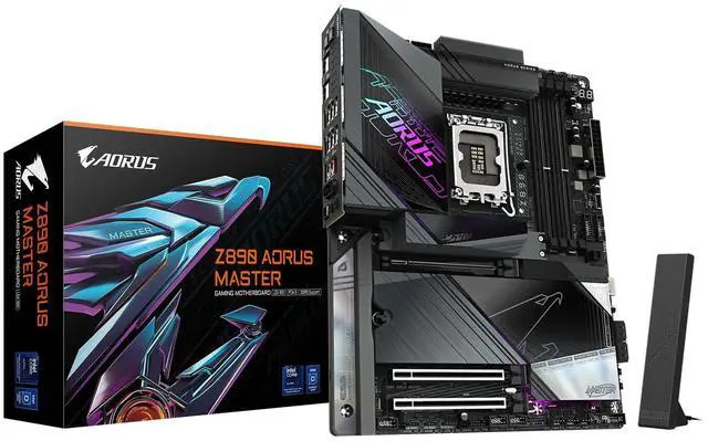 Main image of GIGABYTE Z890 AORUS Master Intel Core Ultra (Series 2) LGA 1851 Motherboard, ATX, DDR5, 5X M.2, PCIe 5.0, Thunderbolt 4, WIFI7, 10GbE LAN, EZ-Latch