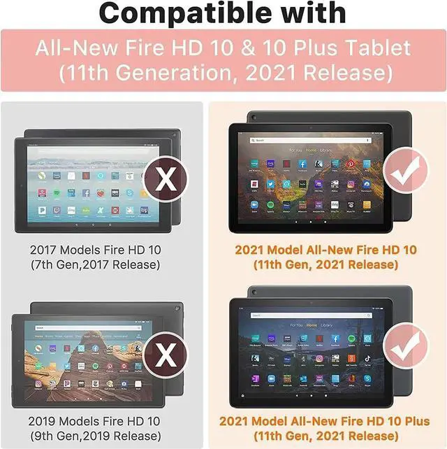 Alt view image 2 of 5 - MonsDirect Case for Kindle Fire HD 10 & Fire HD 10 Plus Tablet 13th/11th Generation 2023 2021 Release, Smart Auto Wake Sleep Folio Case Stand Protective Cover with Card Slots, Beach