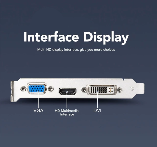 Alt view image 4 of 5 - Dpofirs 730 Graphics Card, 4GB DDR3 128bit Gaming Graphics Card with Cooling Fan, Computer Low GPU, DVI, VGA PC Video Card