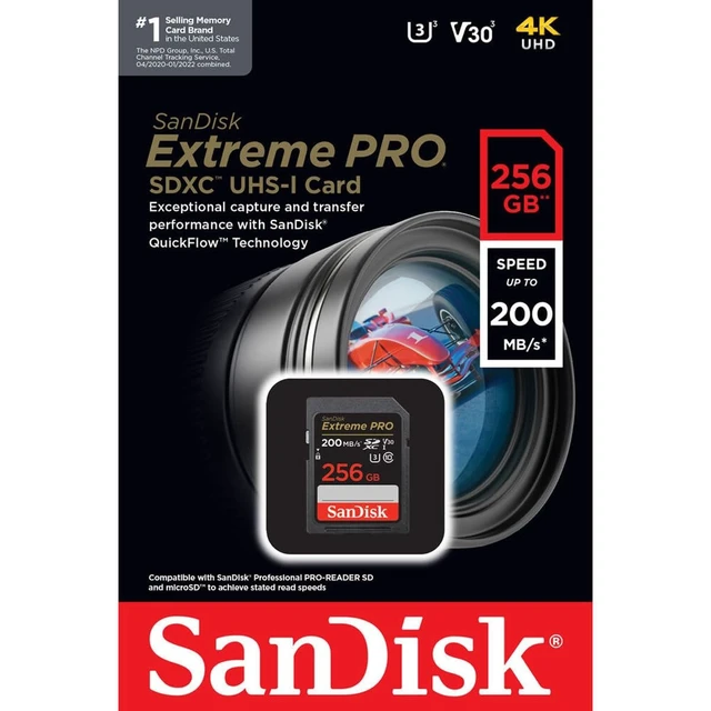 Alt view image 4 of 5 - SanDisk Extreme PRO 256 GB Class 3/UHS-I (U3) V30 SDXC