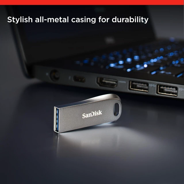 Alt view image 2 of 5 - SanDisk 128GB Ultra Luxe USB 3.1 Gen 1 Flash Drive - SDCZ74-128G-G46, Black