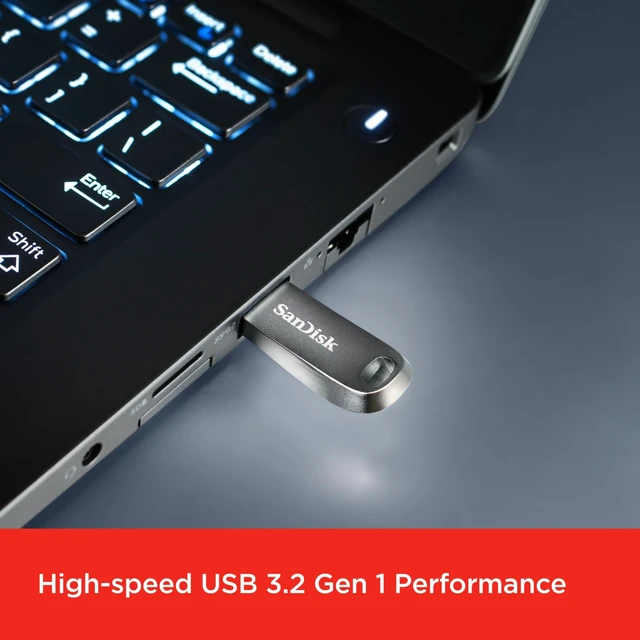 Alt view image 3 of 5 - SanDisk 128GB Ultra Luxe USB 3.1 Gen 1 Flash Drive - SDCZ74-128G-G46, Black