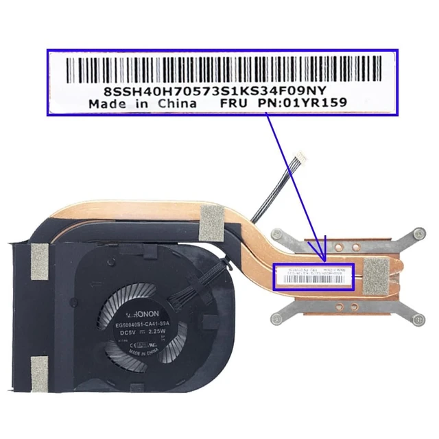 Alt view image 2 of 4 - New Replacement CPU Cooling Fan with Heatsink for Lenovo ThinkPad X1 Carbon 6th Gen X1C 2018 Series P/N: 01YR203 01YR204 01YR159 DC 5V Fan