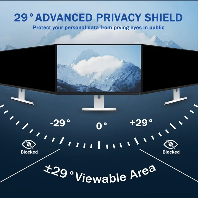 Alt view image 2 of 5 - 2 Pack Magnetic Computer Privacy Screen 27 inch for 16:9 Widescreen Monitor