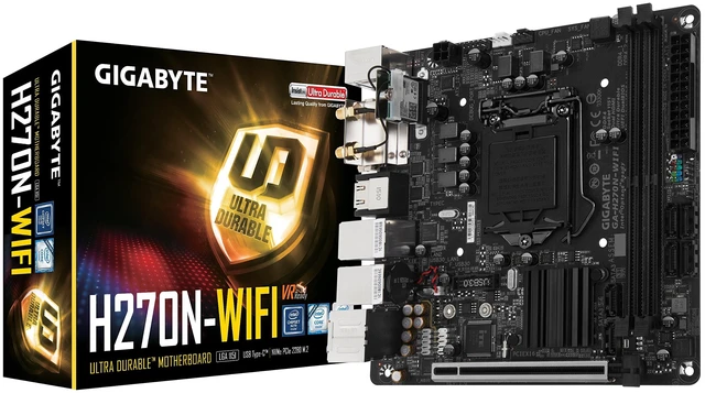 Main image of GIGABYTE GA-H270N-WIFI LGA1151 Intel H270 Mini ITX DDR4 Motherboard