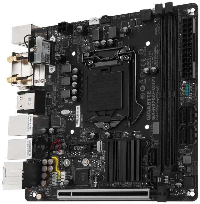 Alt view image 4 of 5 - GIGABYTE GA-H270N-WIFI LGA1151 Intel H270 Mini ITX DDR4 Motherboard