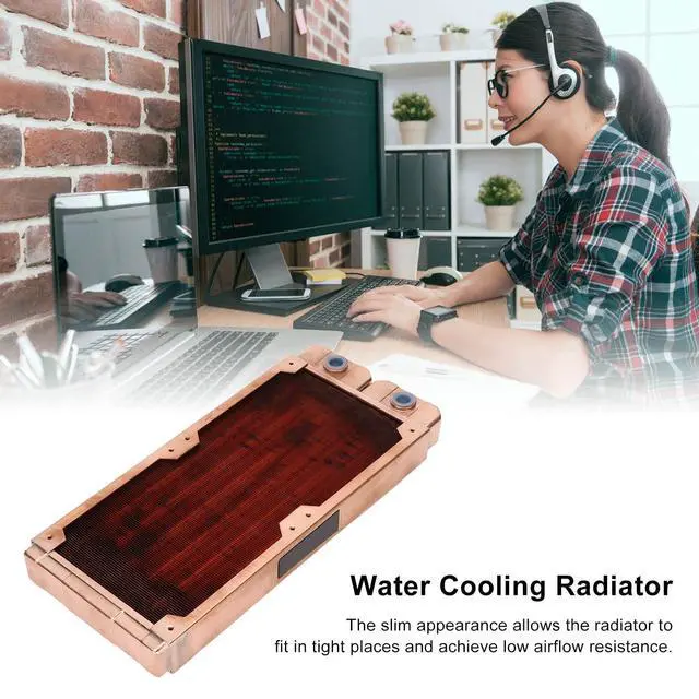 Alt view image 2 of 5 - All Copper Heat Exchanger Radiator Computer Water Cooling Radiator 7mm DIY Computer Radiator for PC CPU Water Cool System