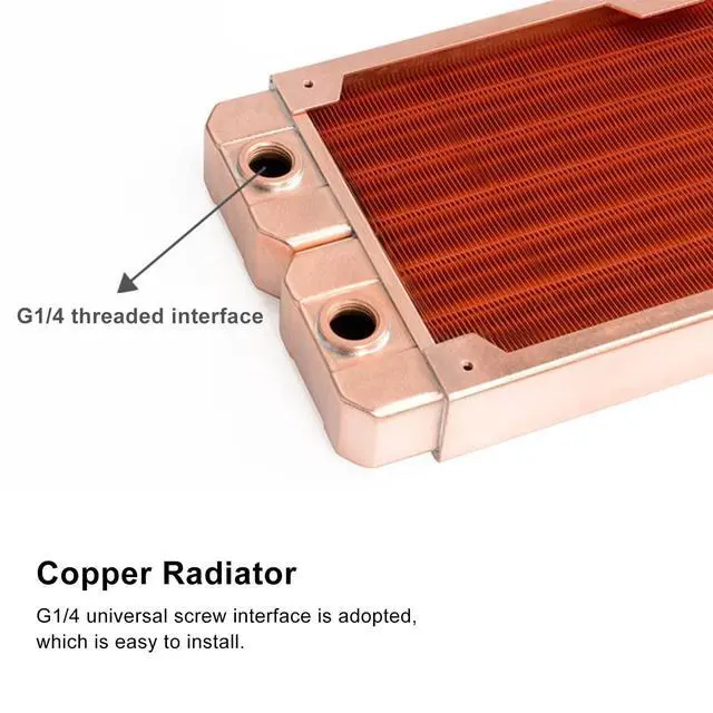 Alt view image 3 of 5 - All Copper Heat Exchanger Radiator Computer Water Cooling Radiator 7mm DIY Computer Radiator for PC CPU Water Cool System