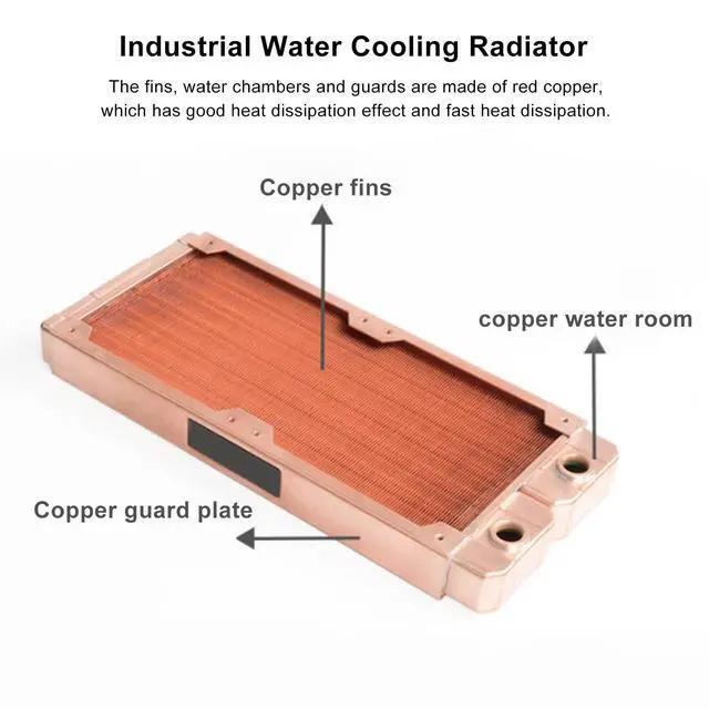 Alt view image 4 of 5 - All Copper Heat Exchanger Radiator Computer Water Cooling Radiator 7mm DIY Computer Radiator for PC CPU Water Cool System