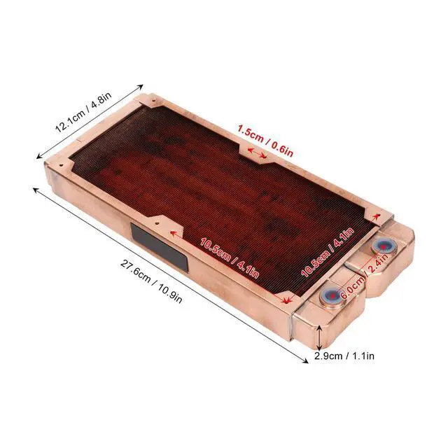 Alt view image 5 of 5 - All Copper Heat Exchanger Radiator Computer Water Cooling Radiator 7mm DIY Computer Radiator for PC CPU Water Cool System