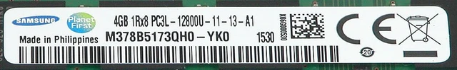 Alt view image 2 of 2 - Samsung 4GB PC3L-12800U DDR3-1600 1RX8 Non-ECC UDIMM Memory M378B5173QH0-YK0
