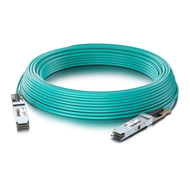 Alt view image 2 of 3 - H!Fiber 100G QSFP28 AOC Cable, 100GBASE QSFP28(EDR) Active Optical Fiber Cable, OM3 Multimode MMF Assemblies for Cisco QSFP-100G-AOC5M, 5 Meter (16.4ft)