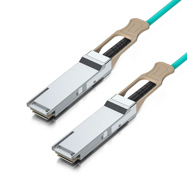 Alt view image 3 of 3 - H!Fiber 100G QSFP28 AOC Cable, 100GBASE QSFP28(EDR) Active Optical Fiber Cable, OM3 Multimode MMF Assemblies for Cisco QSFP-100G-AOC5M, 5 Meter (16.4ft)