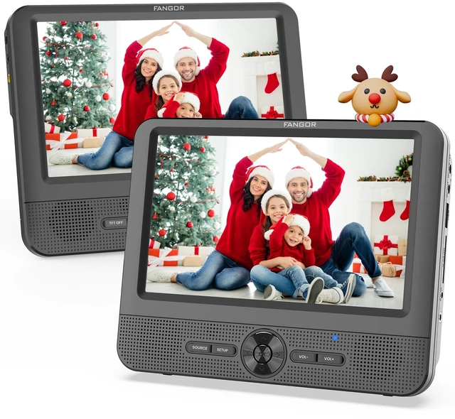 Main image of FANGOR 7.5 Inch Dual Car DVD Player, Portable Headrest Video Player for Car with 5 Hours Rechargeable Battery, Last Memory, AV Out/in, Support USB/SD/Sync TV, All Regions (1 Player+1 LCD Screen)