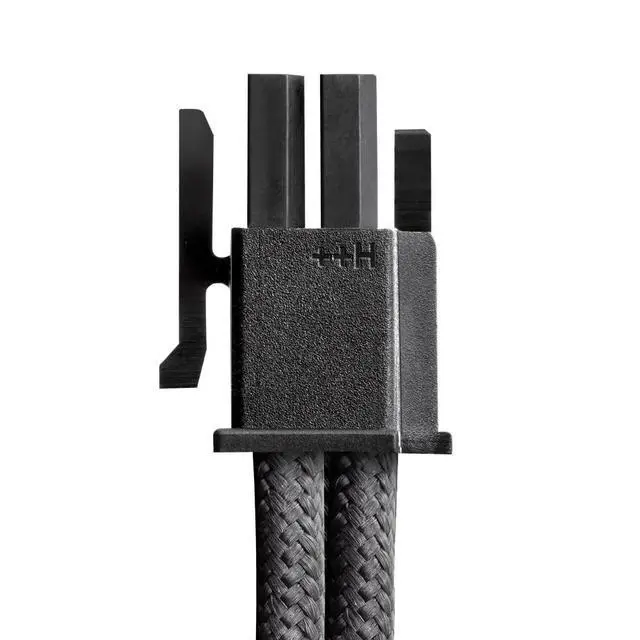 Alt view image 3 of 4 - CableMod C-Series Pro ModFlex Sleeved 12V-2x6 12VHPWR 90 StealthSense PCIe Cable for Corsair Type 4 / Type 3 - Variant B (Black + White, 16-pin to Triple 8-pin, 60cm)