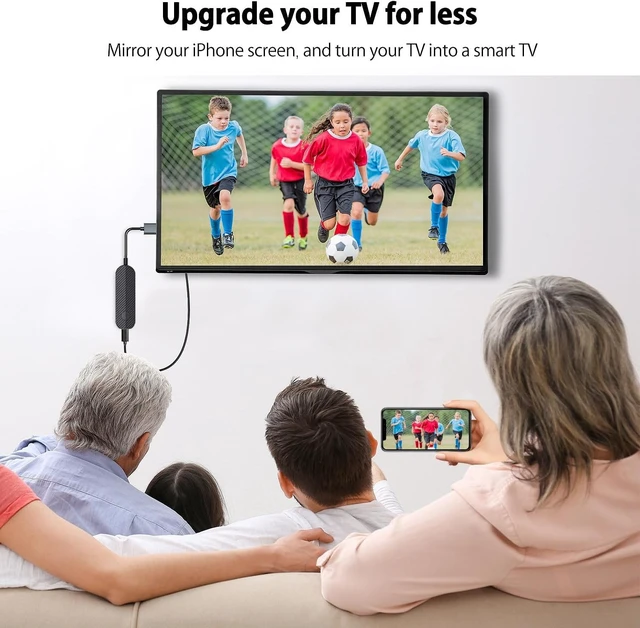 Alt view image 4 of 5 - iShare iOS Wireless HDMI Display Adapter for iPhone, Streaming Mirroring Device for iPhone to TV/Monitor/Projector, HD Video & Audio Sync, iOS Screen Mirroring Adapter (Not Support Netflix)