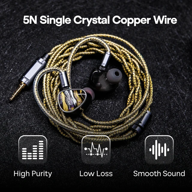 Alt view image 4 of 5 - Linsoul Tripowin Cygnus Hybrid Single Crystal Copper IEM Cable