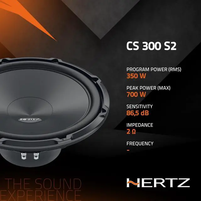 Alt view image 2 of 5 - HERTZ Cento Series CS-300-S2 12" (300mm) 350 Watt RMS 2-Ohm SVC Subwoofer