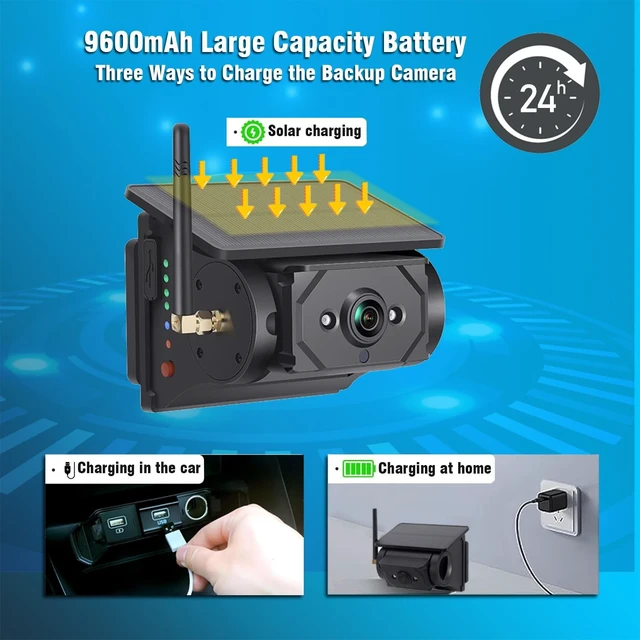 Alt view image 3 of 4 - Magnetic Solar Wireless Backup Camera: Suitable for 5"/7"/10" DVR Portable Scratch-Proof Truck Trailer Hitch Rear View Camera Rechargeable 1080P RV CamperAttention: Purchased Separately Cannot