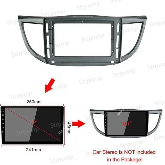 Alt view image 2 of 5 - 10.1'' Car Radio Stereo Dash Frame Fascia Bezel Panel Compatible for Honda CRV CR-V 2012 13 14 15 16 17 Install Mount Kit