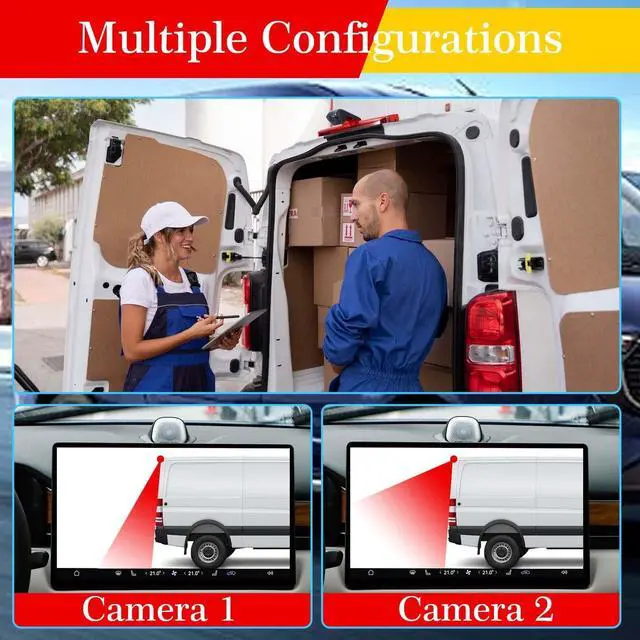 Alt view image 4 of 5 - 3rd Brake Light Reverse Camera with Two Lens, Dual Cameras Backup Camera Replacement for Van Ford Transit Connect 2 II/XL Cargo Titanium Passenger 2014-2022
