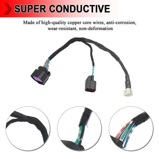 Alt view image 4 of 5 - 68189124AC Rear View Camera Wiring Harness, Tailgate Wiring Harness Fit for Dodge Ram 1500 2500 3500 2013 2014 2015 2016 2017 2018