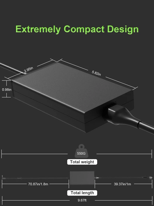 Alt view image 5 of 5 - PowerPortnerLink 135W Charger Compatible with Acer Nitro 5 7 V16 V15 V17 V14 AN515 AN517 AN715 N20C1 Aspire 7 VX 15 ConceptD Laptop C27 Z3 Z24 CA24I2 AIO Desktop AC Adapter